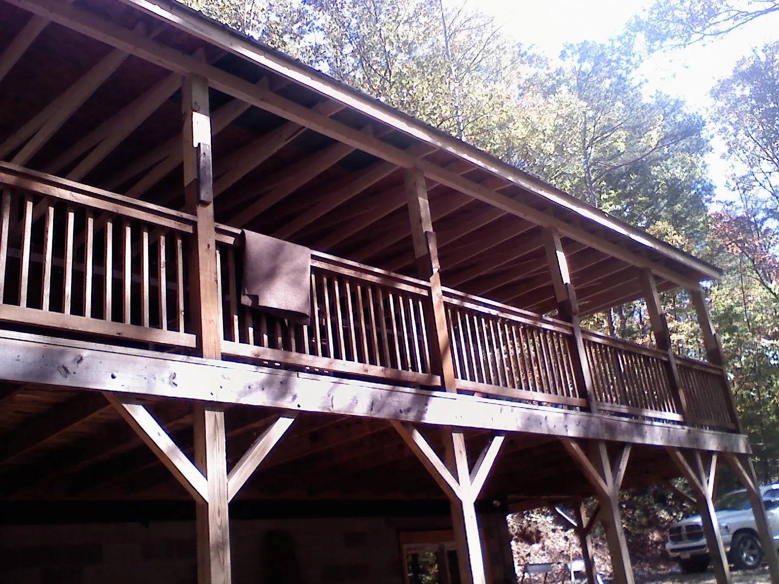 Timber framing under a new elevated porch and deck — Roof Leak Repair in Florence by Roofing Brothers